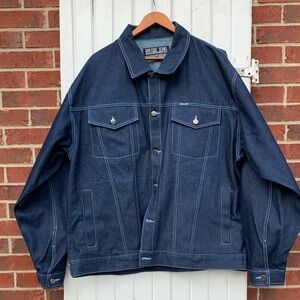 Bar Code Jeans Raw Denim Trucker Jacket